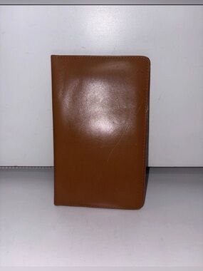 Vintage RUMPP WALLET SEAL KIDSKIN Leather Brown Credit Cards CHECKS